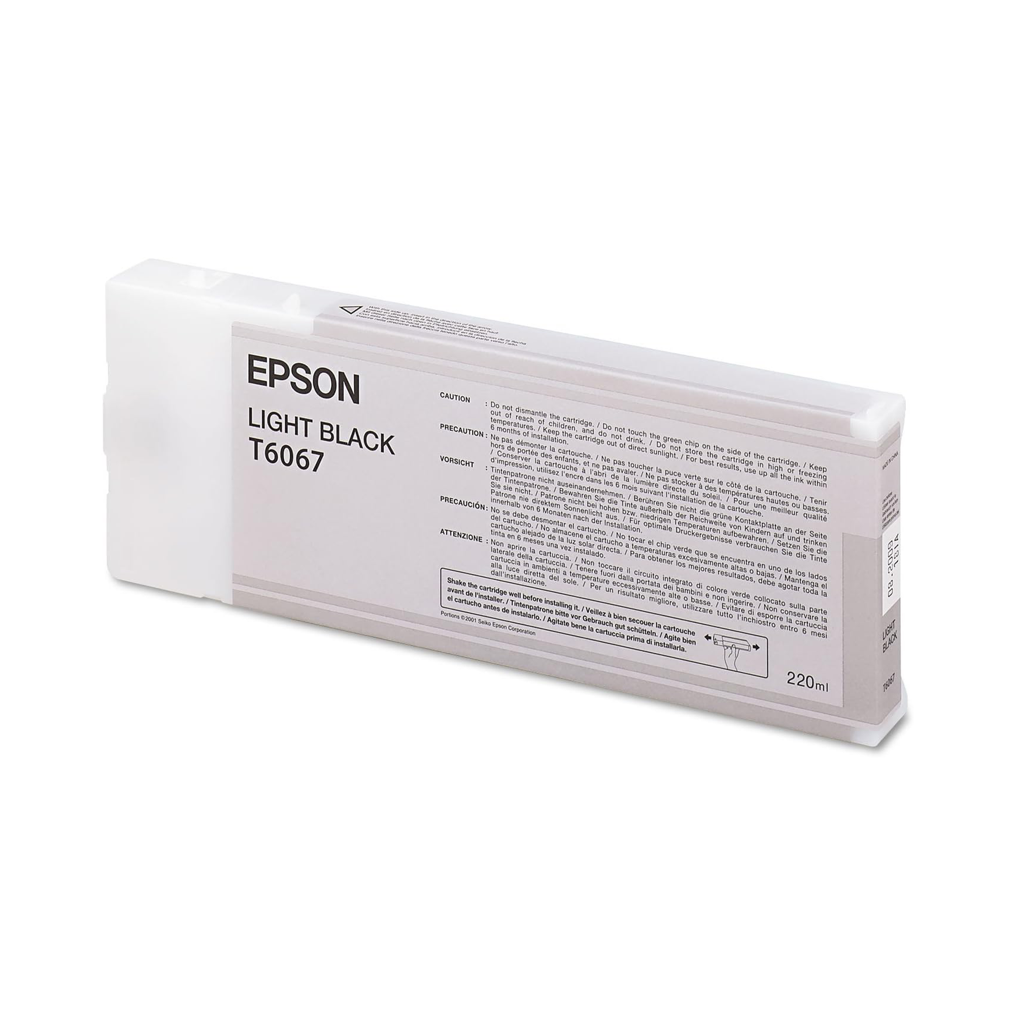 Epson T606700 UltraChrome K3 Light Black Ink Cartridge 220mL - Compatible with Stylus Pro 4880 Printer | High-Quality Photo Printing for Professional Photography & Fine Art Reproduction