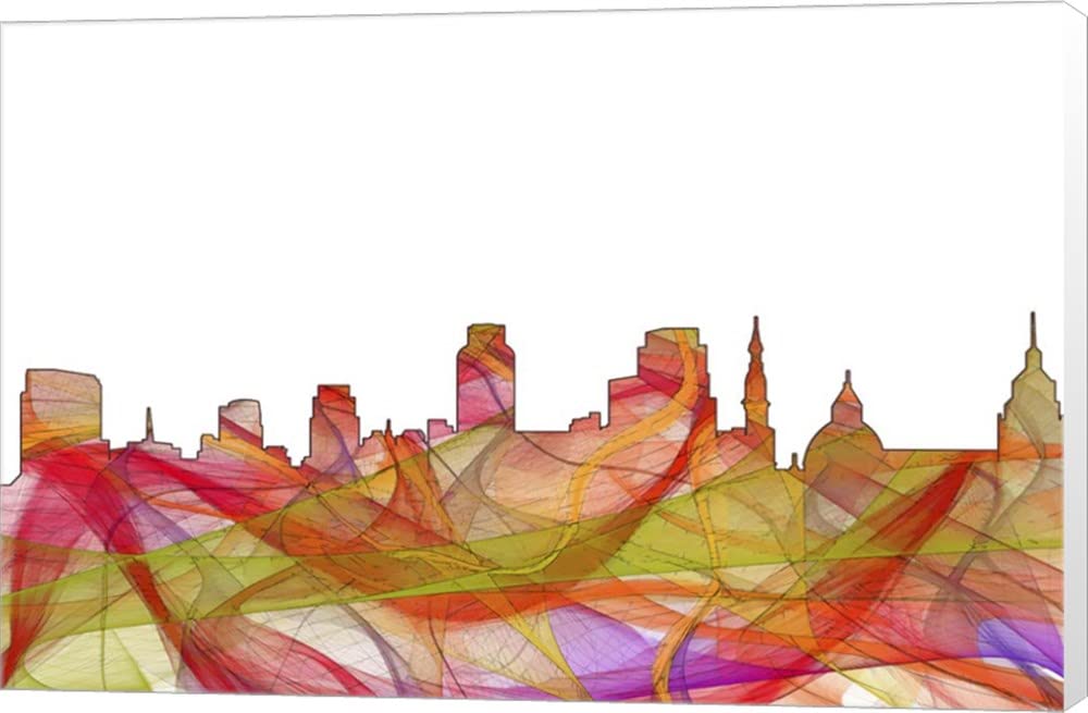 California Sacramento Skyline Summer Swirl Canvas Art Print by Marlene Watson - 18x12 Inch Museum Wrapped Wall Decor for Living Room, Bedroom & Office
