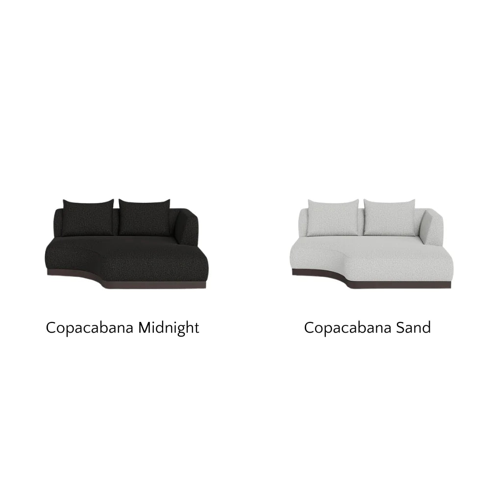 Amalfi Outdoor Curved Chaise Right Sectional Sofa - Waterproof Patio Furniture for Poolside, Garden & Backyard Relaxation