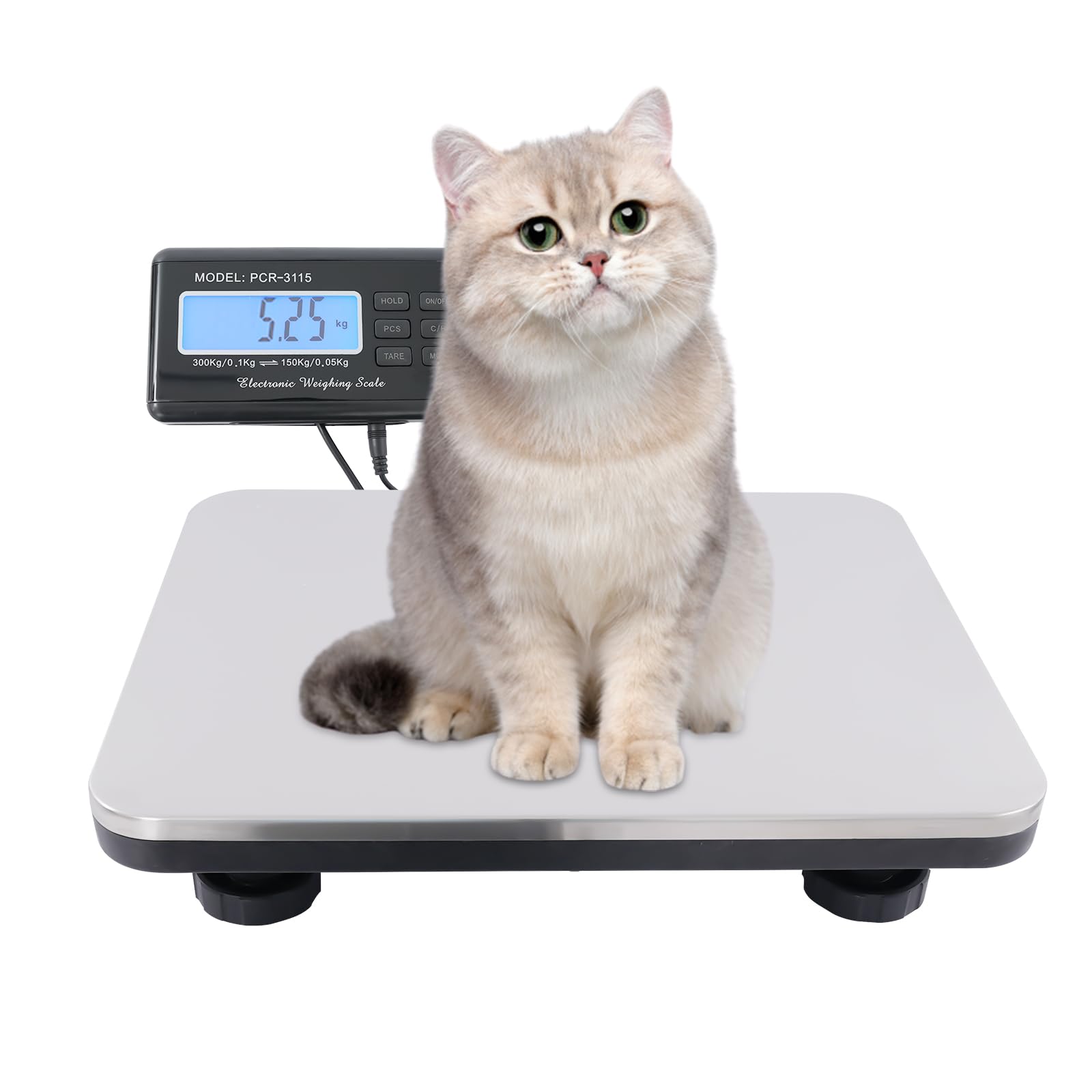 660Lbs Digital Stainless Steel Postal Shipping Scale - Heavy Duty Platform Scale for Packages, Livestock, Pets & Luggage | Perfect for Business, Office, Home, Warehouse & Vet Use