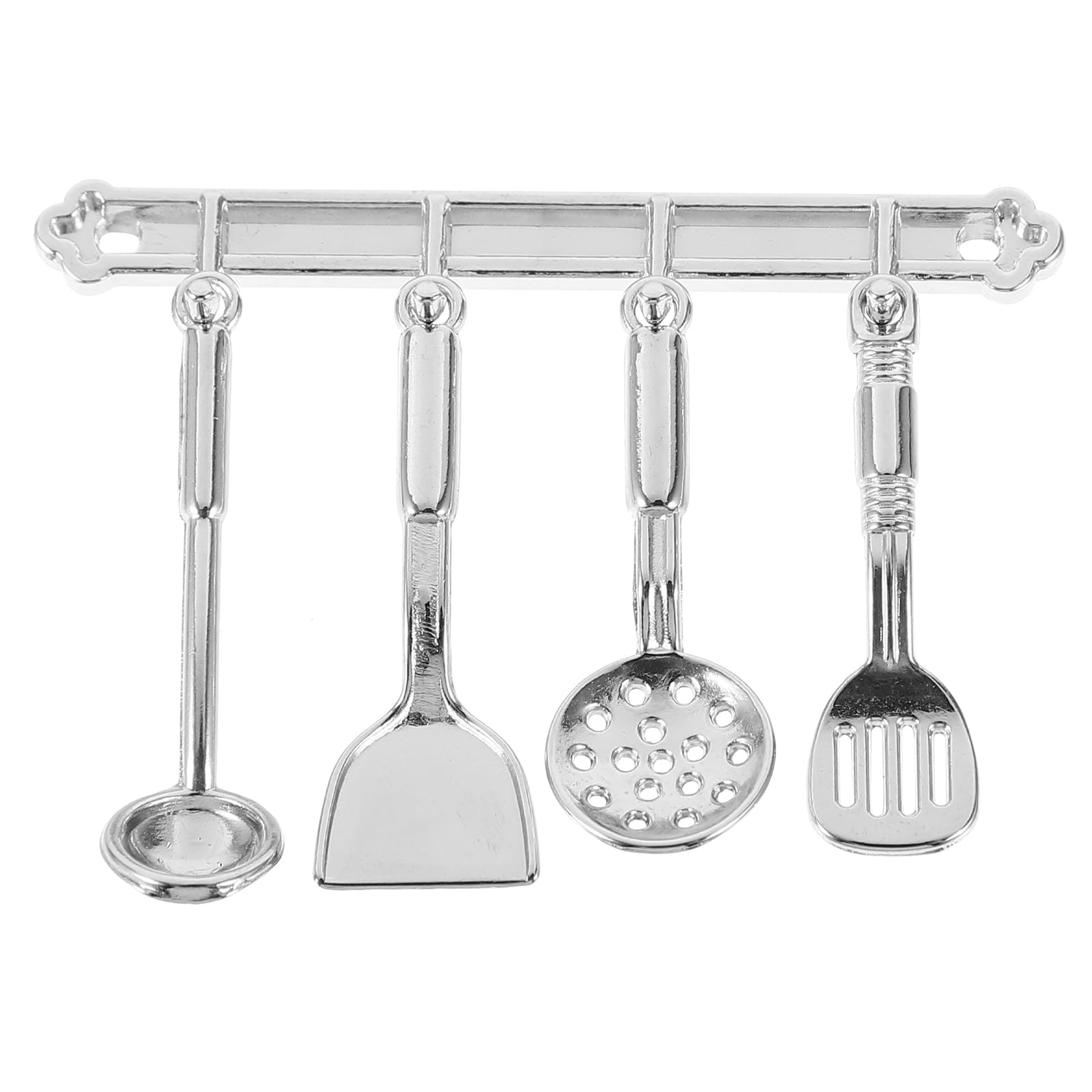 1:12 Scale Miniature Dollhouse Kitchen Set - Tiny Cooking Utensils with Hanging Rack | Mini Ladle, Spoon, Turner & Shovel | Perfect for Dollhouse Accessories, Tiny House Decor & Model Displays | Great Gift for Collectors & DIY Enthusiasts