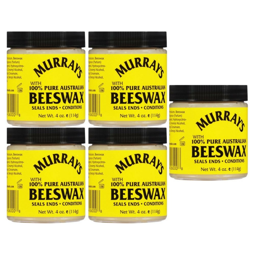Murray's 100% Pure Natural Beeswax - 4 oz Bars (5-Pack) for Candle Making, Skin Care & Wood Polish | Premium Food-Grade Beeswax for DIY Crafts, Lip Balm & Furniture Care