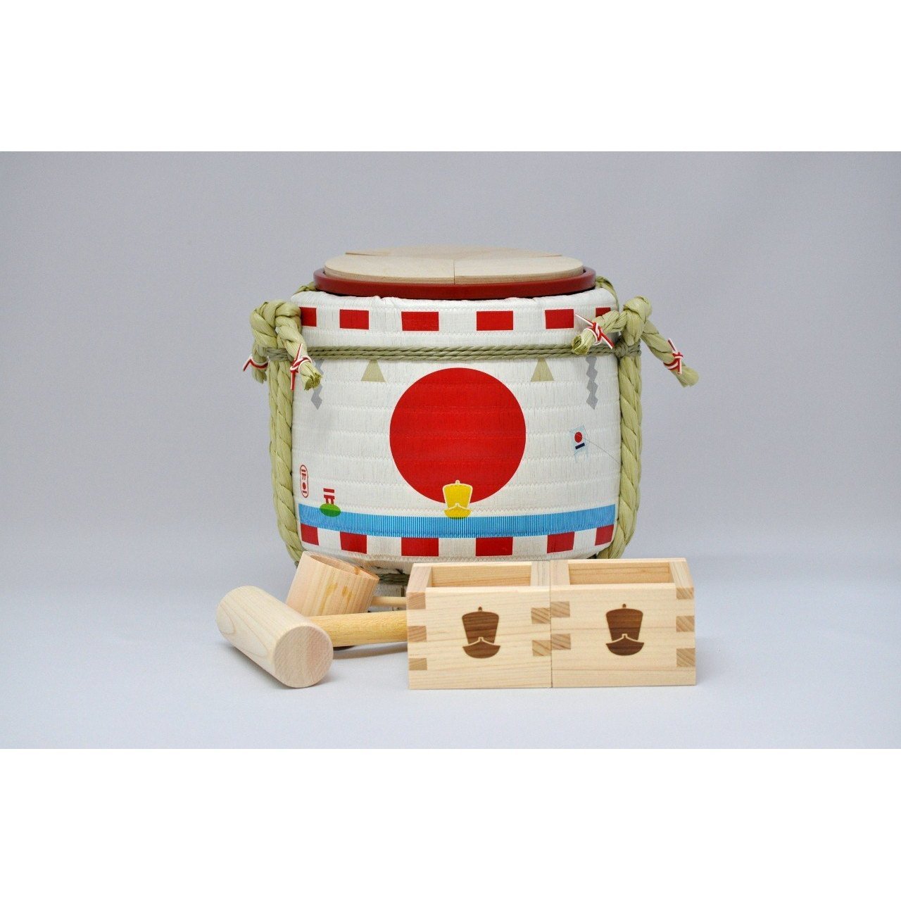 Premium Mini Kagami Biraki Sake Set - Traditional Japanese Ceremonial Rice Wine Cups for New Year Celebrations, Weddings & Special Occasions
