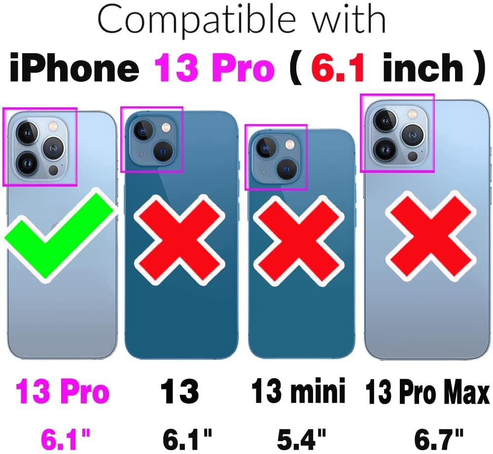 **Asuwish iPhone 13 Pro Case with Card Holder & Kickstand | 6.1 Inch Flip Wallet Cover & Tempered Glass Screen Protector | Rose Gold | Perfect for Work, Travel & Daily Use**