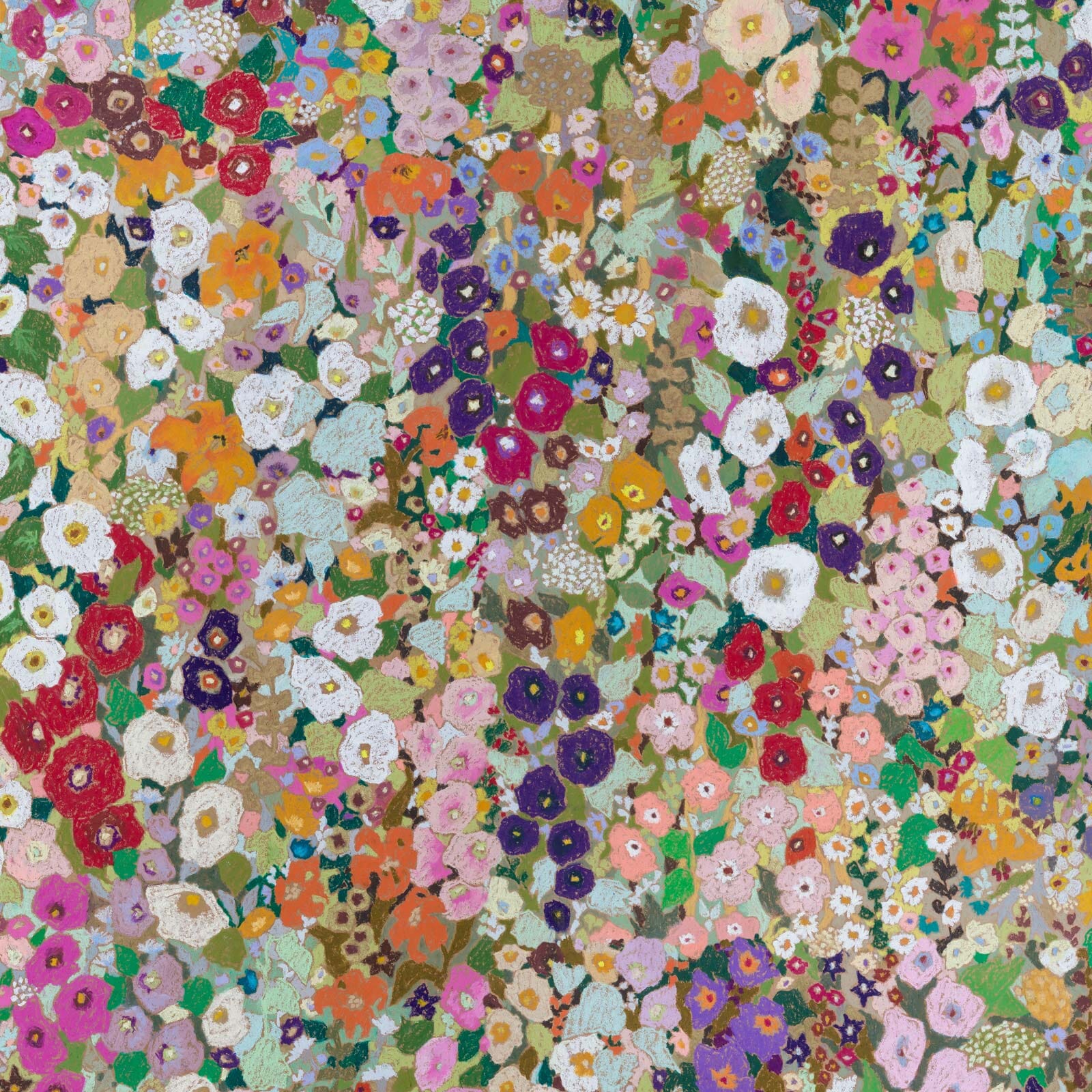 Hollyhocks Spring Floral Wallpaper Sample - Perfect for Bedroom, Living Room & Nursery Decor