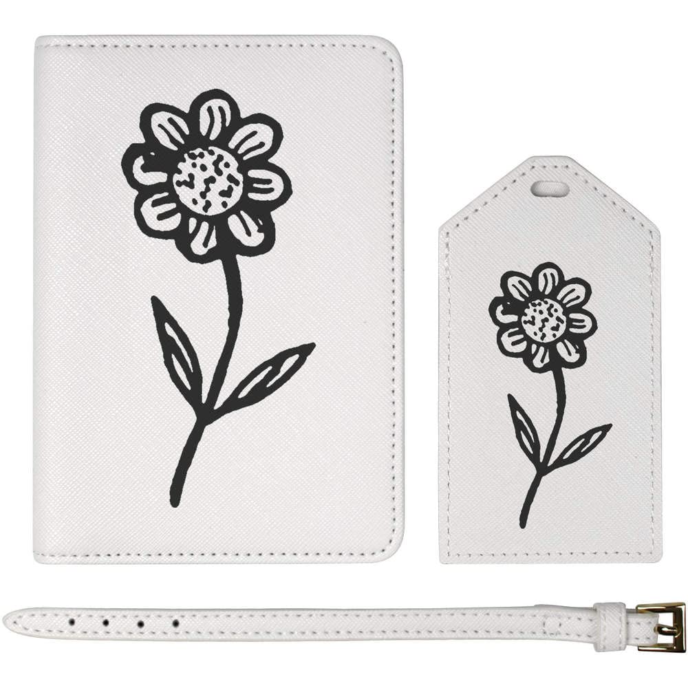 Sunflower Passport Cover & Luggage Tag Travel Set by Azeeda - Stylish Travel Accessories for Women & Men - Perfect for Vacations, Business Trips & International Travel (PA00017415)