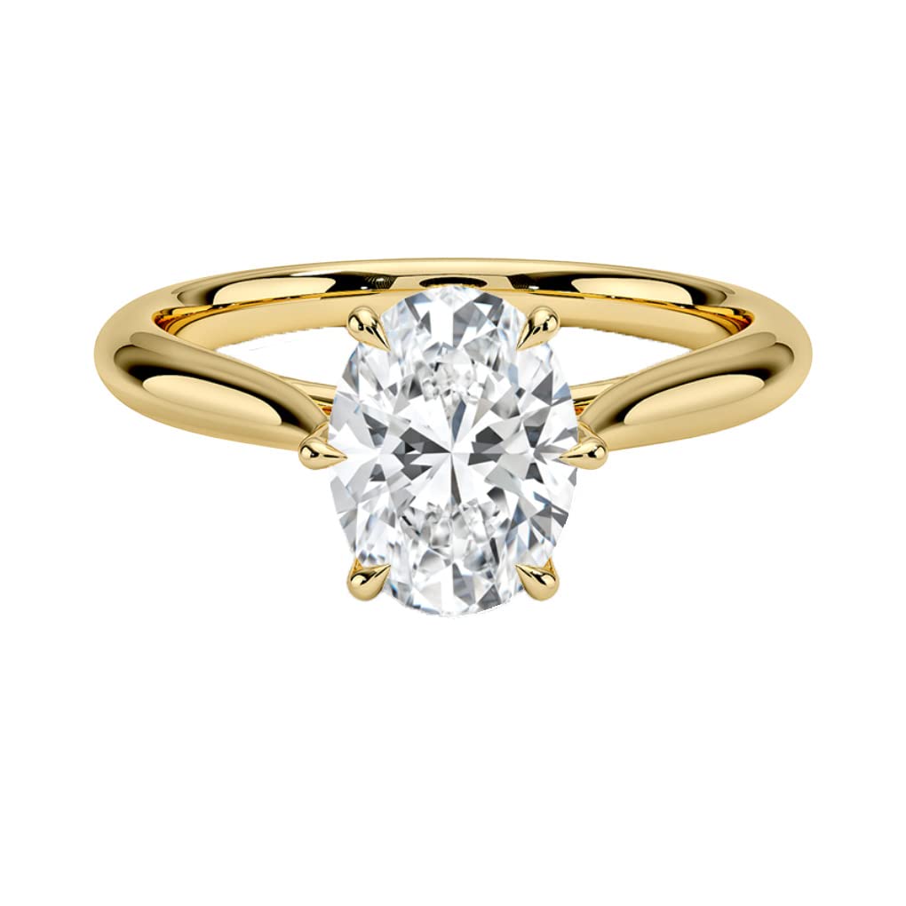 1 CT Moissanite Engagement Rings for Women - Wedding & Bridal Set in 925 Silver or 10K/14K/18K Solid Gold | Solitaire Minimalist Dainty Oval Ring | Anniversary Promise Gift for Her | Perfect for Proposals, Weddings & Romantic Occasions