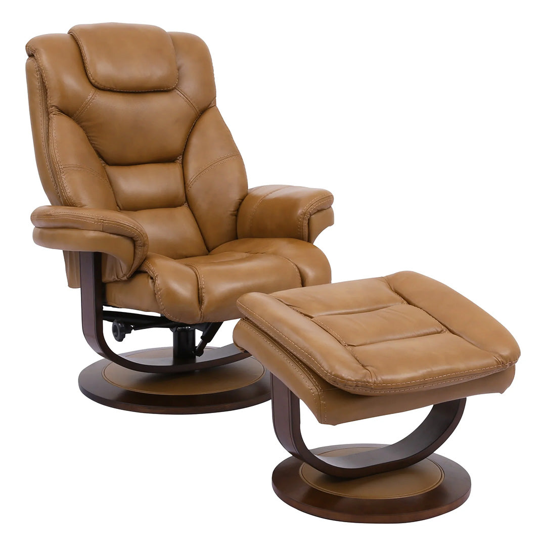 Oslo Manual Swivel Recliner Chair with Ottoman - 360 Degree Swivel, Padded Comfort, Modern Living Room Furniture for Relaxing & Lounging