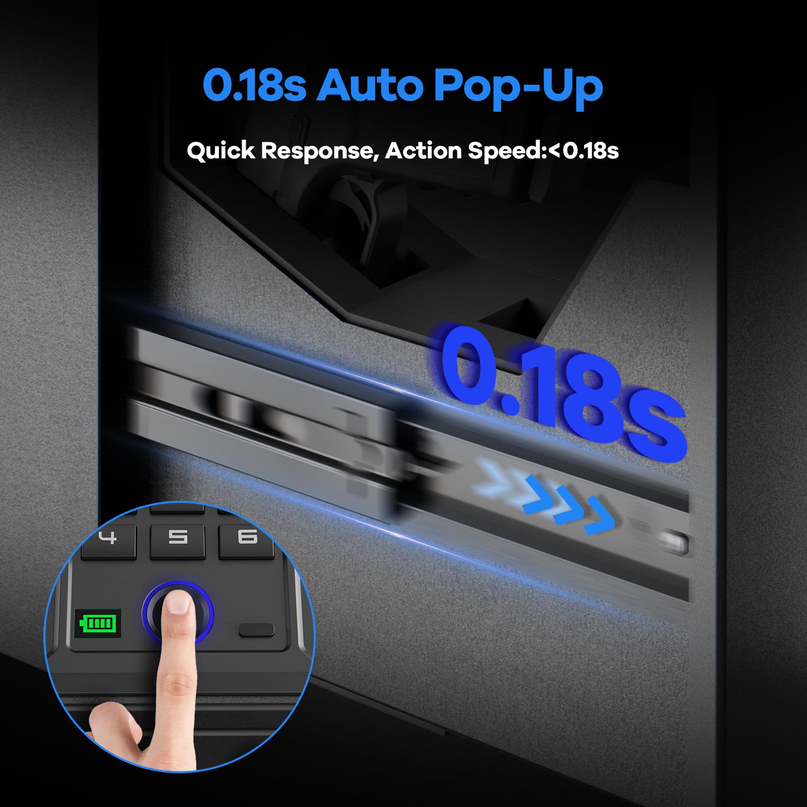 Biometric Pistol Safe - Quick Access Fingerprint Gun Safe for Handguns | Secure Mounting for Nightstand, Bedroom, Desk, Wall & Dresser | Ideal for Home Defense & Emergency Protection