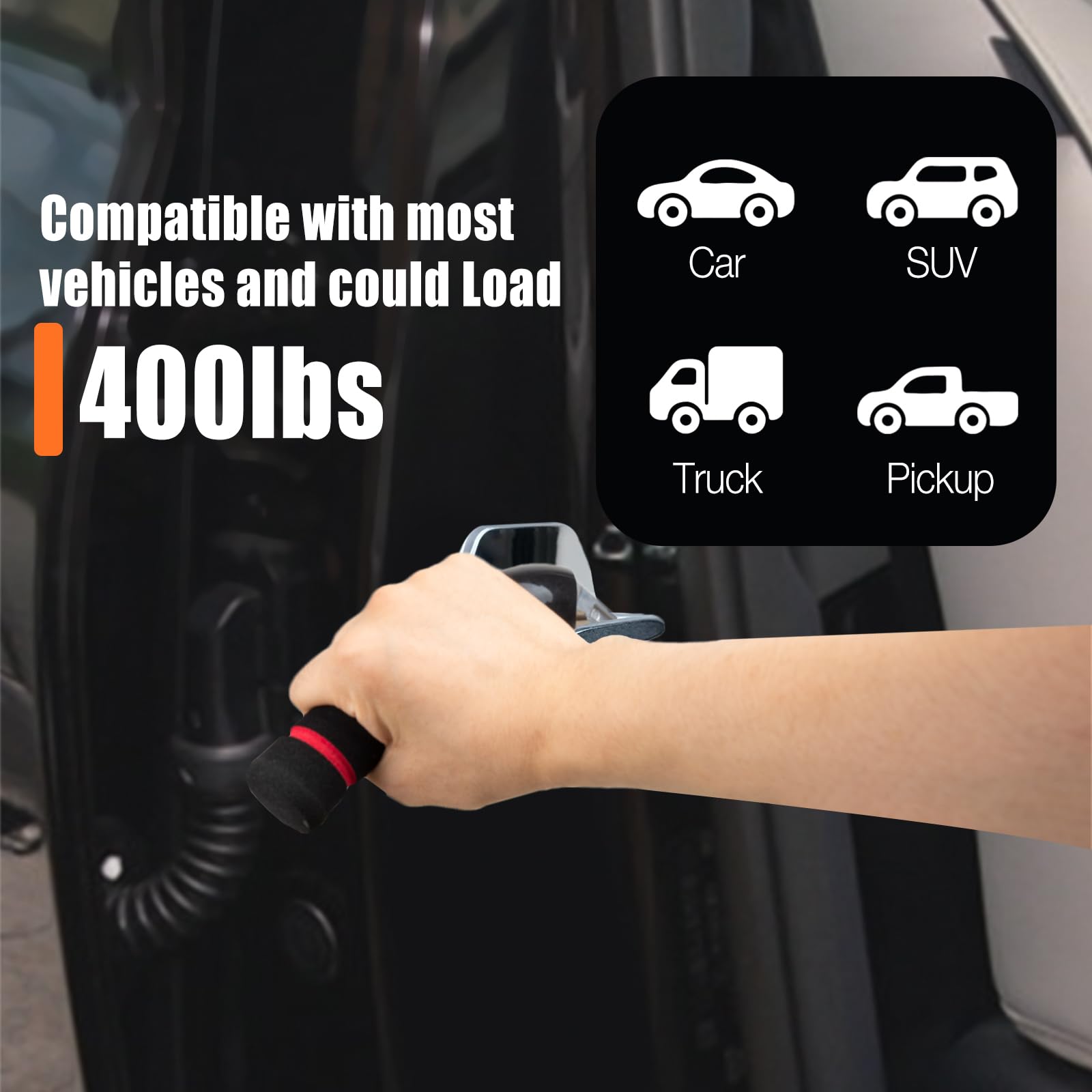 Elderly Car Door Handle Assist - Multifunction Car Door Latch Handle for Seniors & Handicapped (Red) | Mobility Aid for Easy Car Entry/Exit | Ideal for Arthritis & Limited Mobility Users