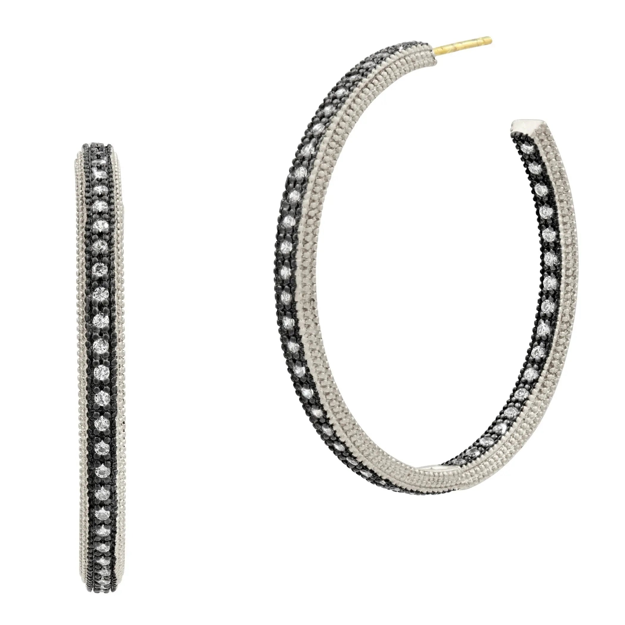 Classic Pavé Hoop Earrings for Women - 14K Gold Plated Cubic Zirconia Dangle Earrings - Elegant Jewelry Gift for Birthday, Anniversary & Valentine's Day - Perfect for Parties, Weddings & Everyday Wear
