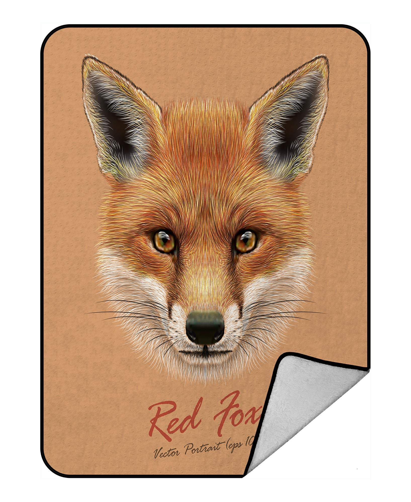 ECZJNT Soft Fluffy Fox Print Fleece Throw Blanket - 58x80 Inch Cozy Plush Blanket for Couch, Bed & Home Decor | Perfect for Gifts, Winter & Movie Nights