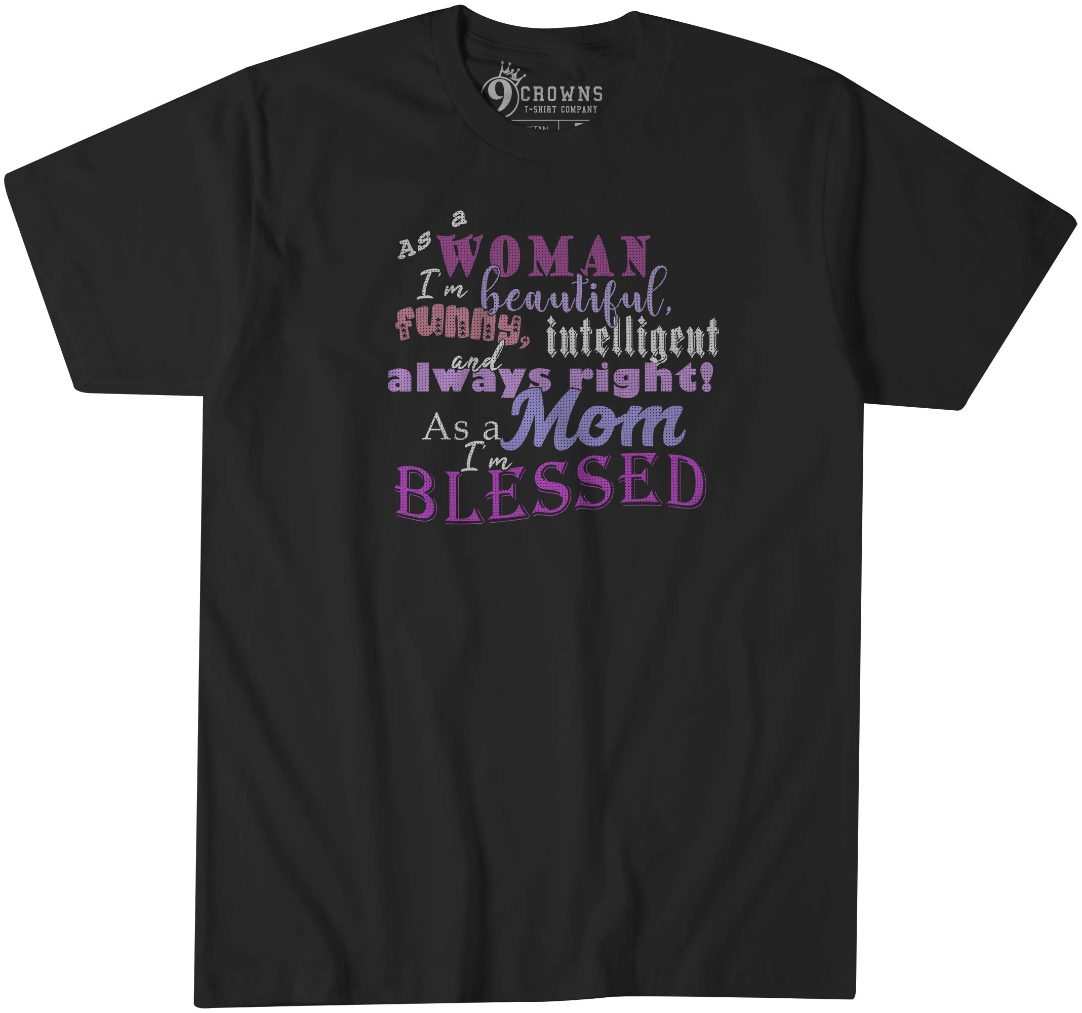 9 Crowns Women's Mommy Shark Graphic T-Shirt - Cute Casual Tee for Moms, Perfect for Family Outings & Playdates