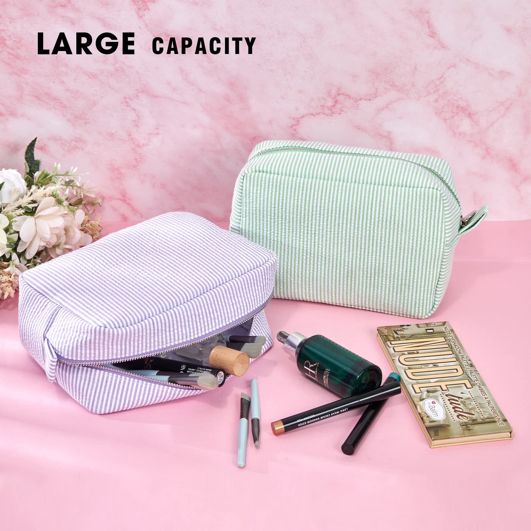 Personalized Makeup Bag for Women Travel - Large Capacity Cosmetic Organizer with Name Embroidery, Perfect Gift for Girls & Travel Use