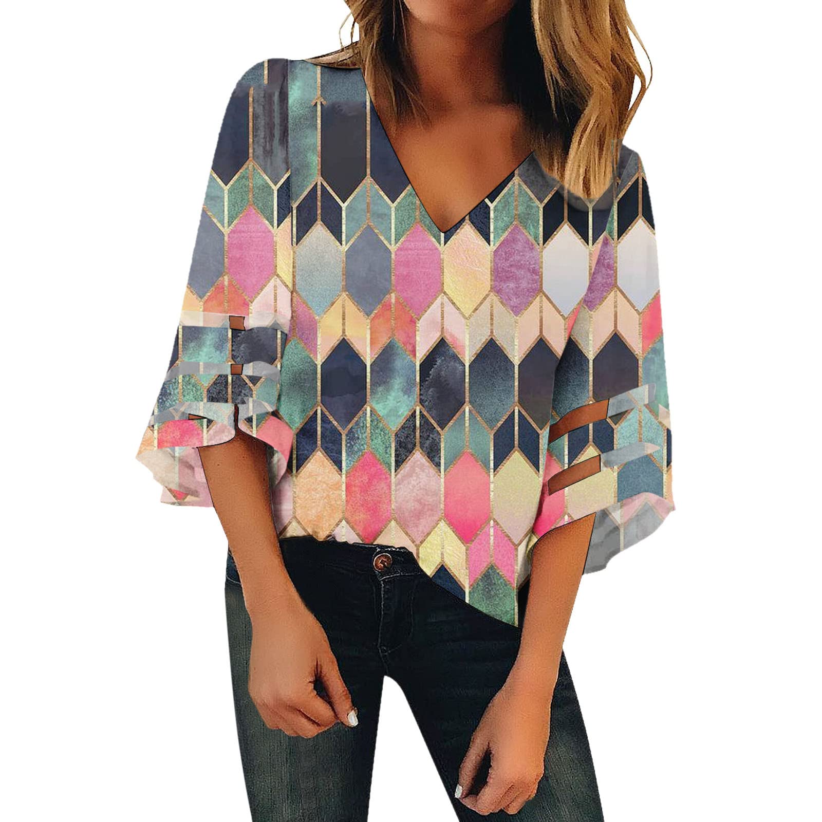 Women's Casual Long Sleeve V-Neck Tunic Tops for Fall & Spring 2024 | Comfortable Blouse for Work, Date Night & Everyday Wear