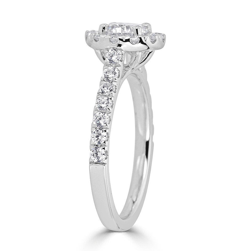 18KT Gold 1.75 CTW Round Halo Diamond Ring for Women - Elegant Engagement & Wedding Jewelry Gift