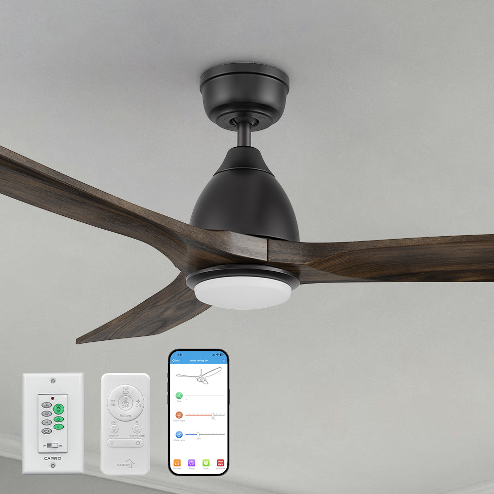 Sawyer II Smart Ceiling Fan with LED Light - Remote Control, 48 Inch Indoor/Outdoor Use - Perfect for Bedroom, Living Room, Patio & Covered Porch