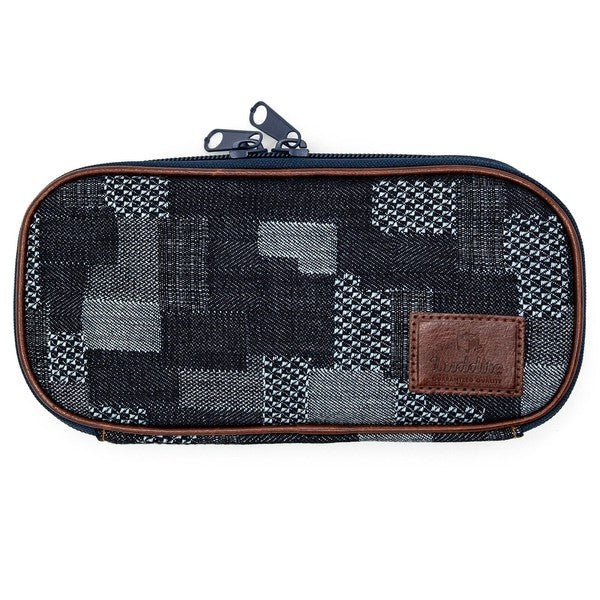 Round Zip Denim Pen Case - Durable Pencil Pouch for School, Office & Travel - Luddite Brand Organizer for Pens, Pencils & Art Supplies
