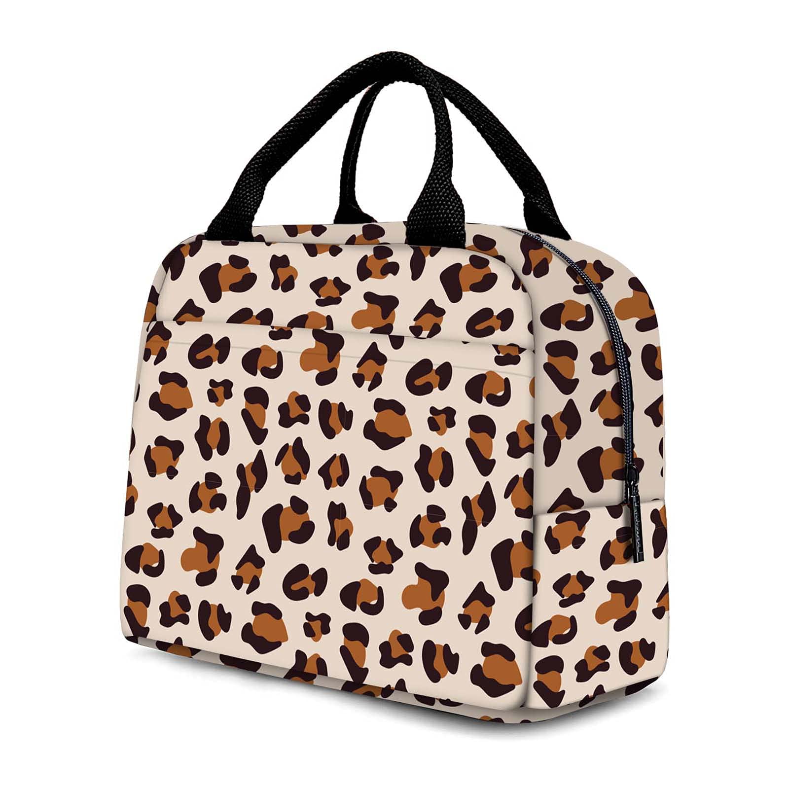 ATEDEANEI Leopard Print Insulated Lunch Box - Leakproof Cooler Bag for Food & Drinks - Perfect for School, Work, Travel, Picnic & Outdoor Activities - Ideal for Men, Women, Boys & Girls
