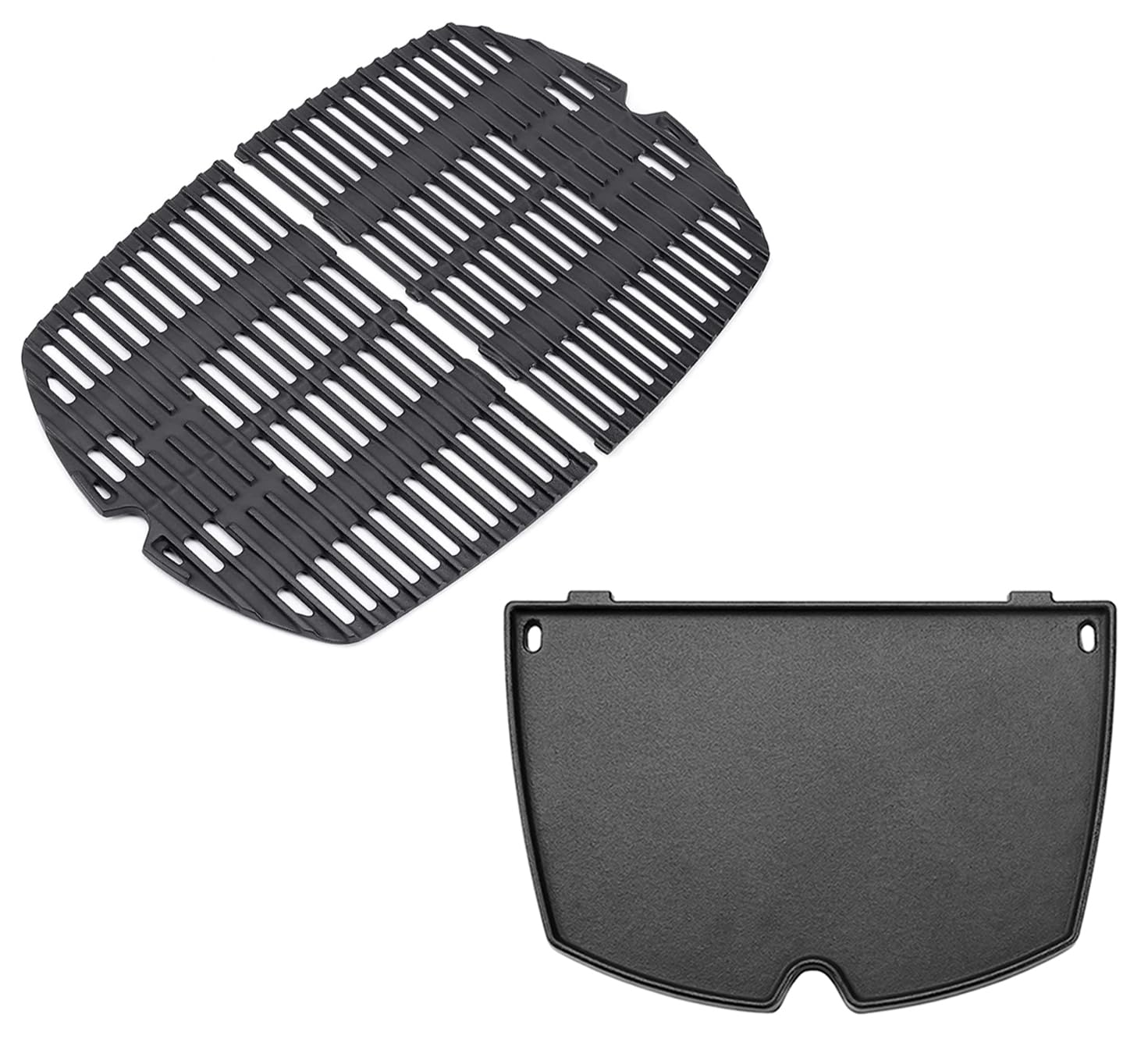 QuliMetal 6559 Cast Iron Griddle & 7645 Grill Grates Replacement Parts for Weber Q200 Q220 Q240 Q2000 Q2200 Q2400 Gas Grills – Perfect for Outdoor BBQ, Camping & Backyard Cooking