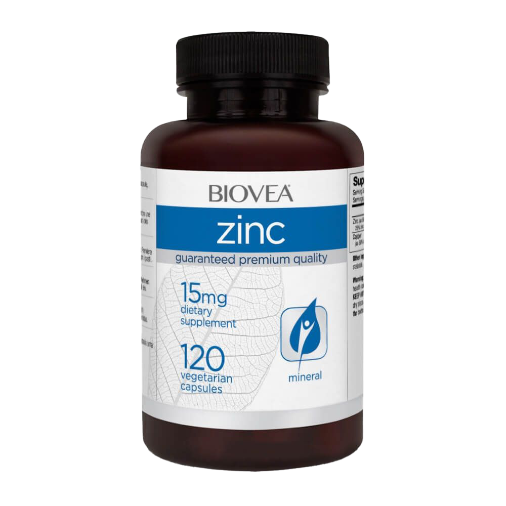 Biovea Zinc 15mg 120 Vegetarian Capsules - Immune Support Supplement for Adults & Kids - Vegan, Gluten-Free Zinc Pills for Daily Wellness & Immune System Boost