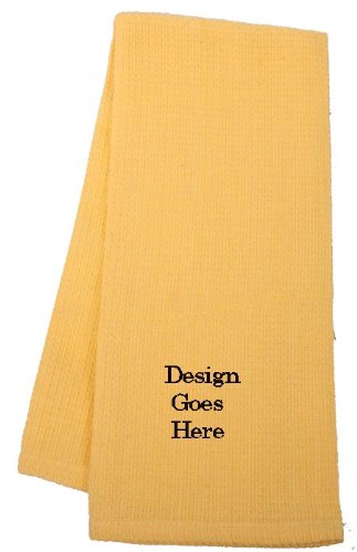 Premium Waffle Weave Dish Towel with Embroidered Rooster Heart Design - Green Kitchen Towel for Drying Dishes & Decor
