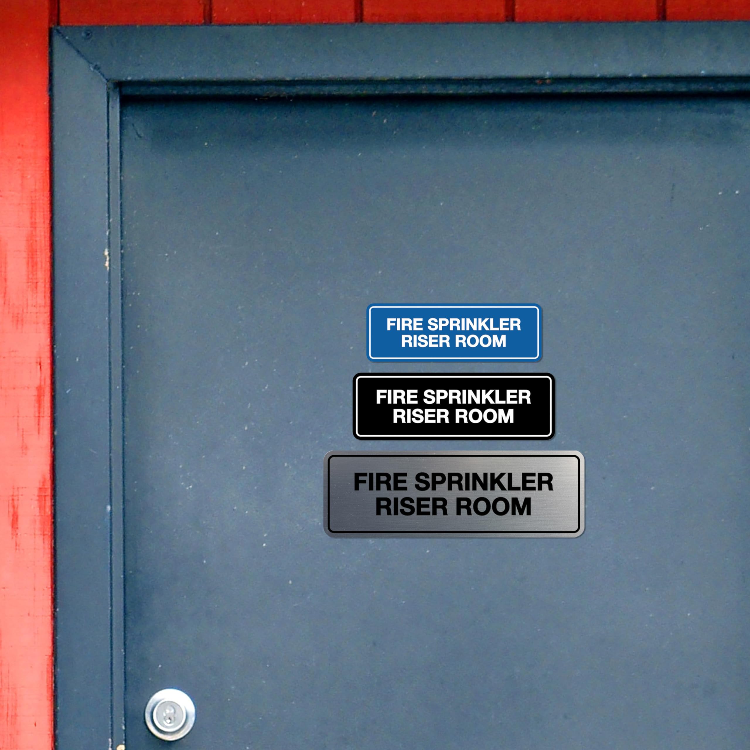 Signs ByLITA Standard Fire Sprinkler Riser Room Sign (Red) - Small (1 Pack) - Ideal for Commercial Buildings, Warehouses & Fire Safety Compliance