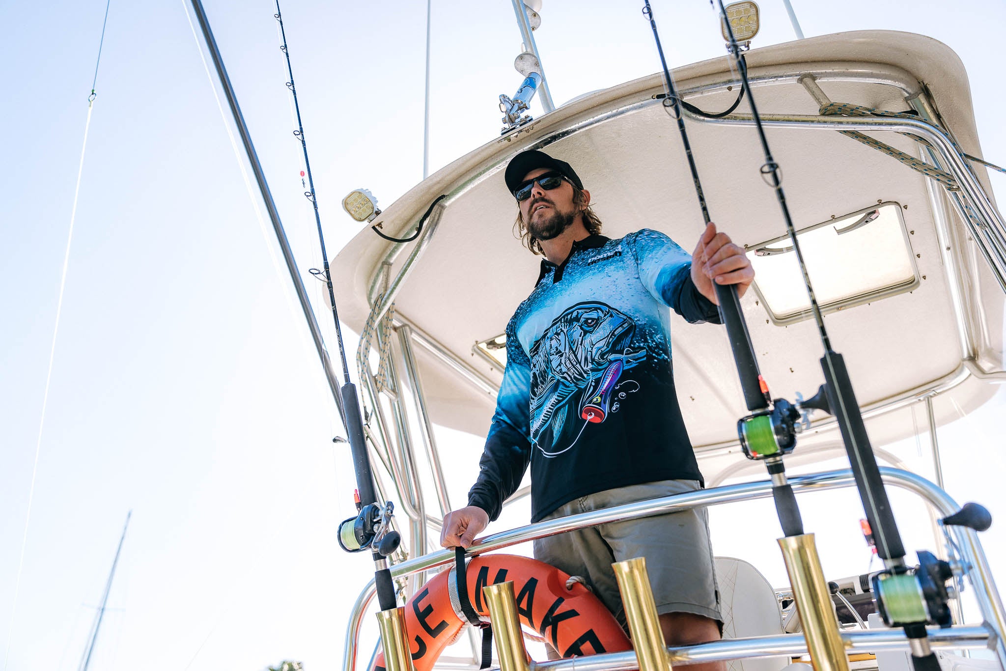 Tech Fishing Shirt with Collar - Quick Dry & UV Protection for Outdoor Fishing | Perfect for Saltwater & Freshwater Anglers