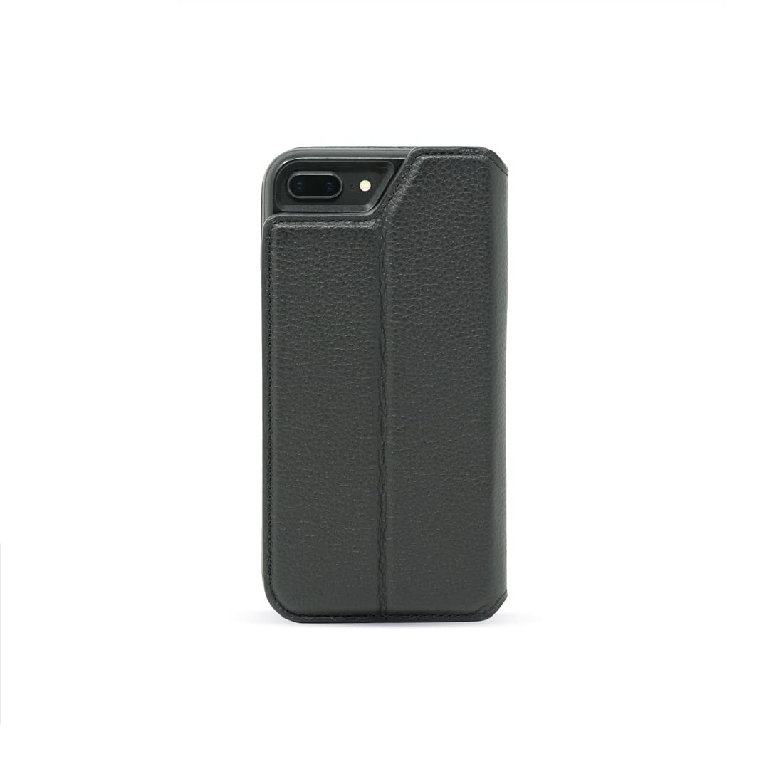 Mous Limitless 2.0 Flip Wallet Case for iPhone 8 Plus/8+ Plus - Premium Black Leather Phone Cover with Card Holder | Perfect for Everyday Use, Travel & Business (Compatible with iPhone 8 Plus/8+ Plus)