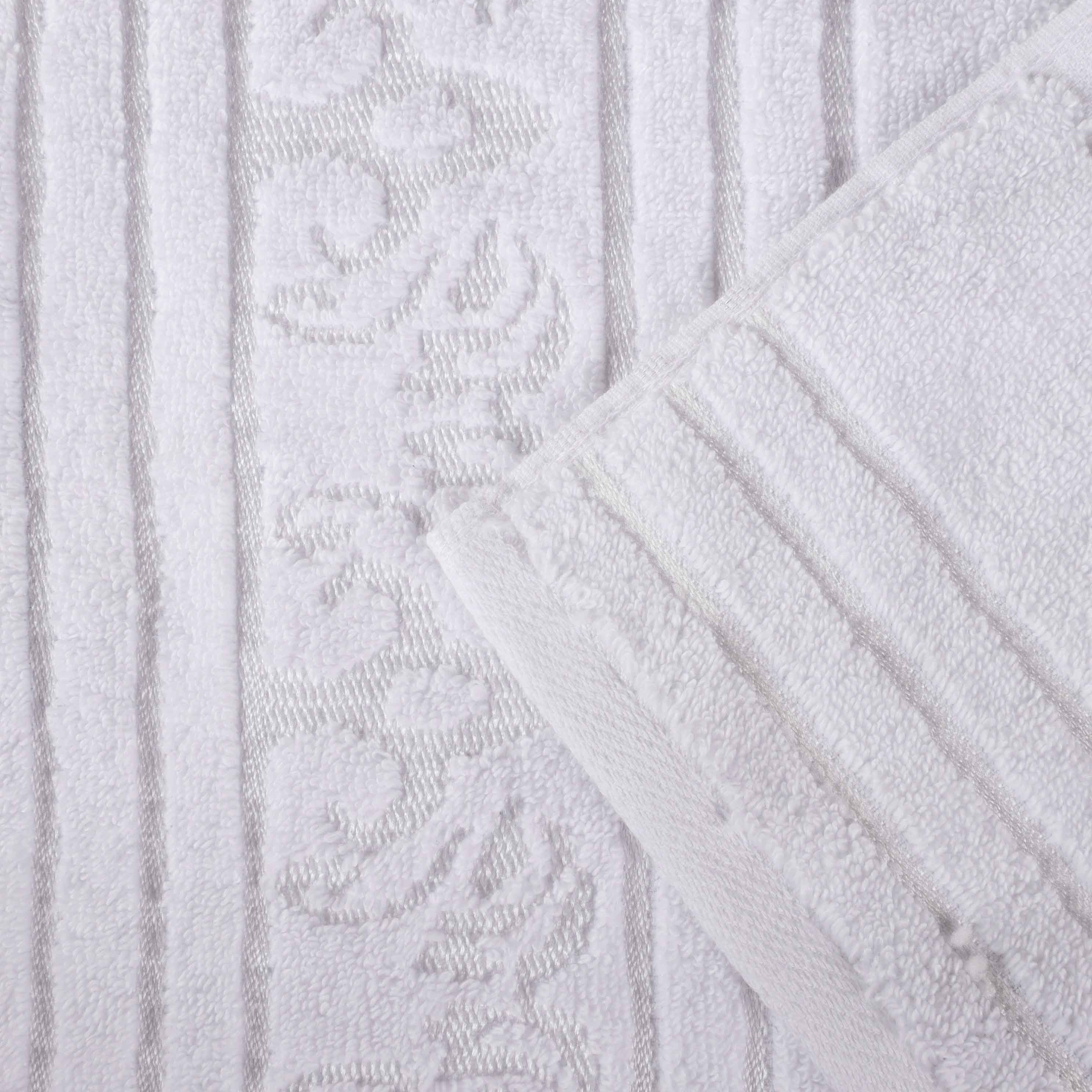 Premium 6-Piece Sadie Zero Twist Cotton Towel Set - Solid & Jacquard Floral Design | Ultra Soft & Absorbent Bath Towels for Spa, Hotel & Luxury Home Use
