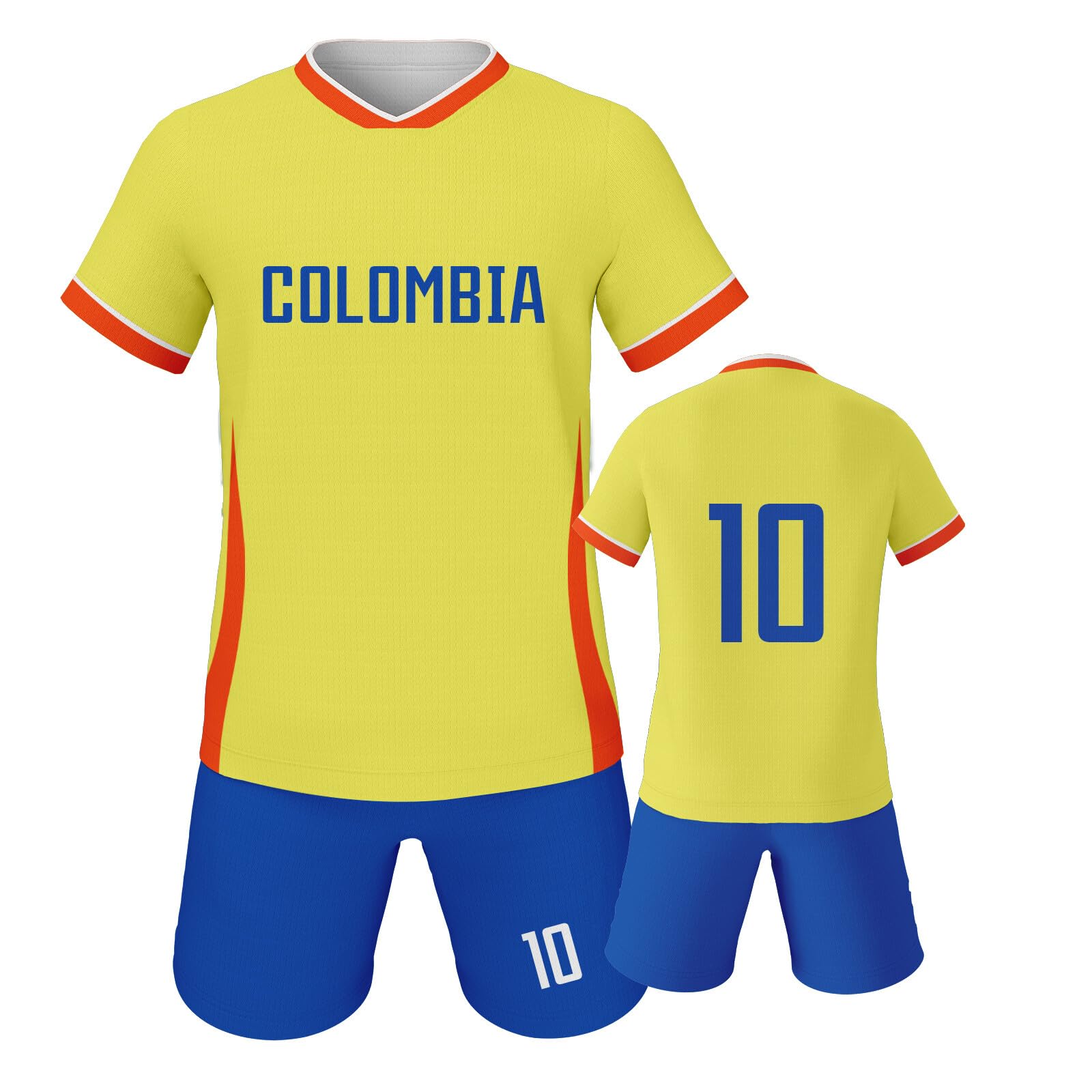 Kids Soccer Jersey Kit #10 - National Team Boys & Girls Football Shirt & Shorts Set - Perfect Gift for Young Soccer Fans - Ideal for Matches, Training, and Fan Events