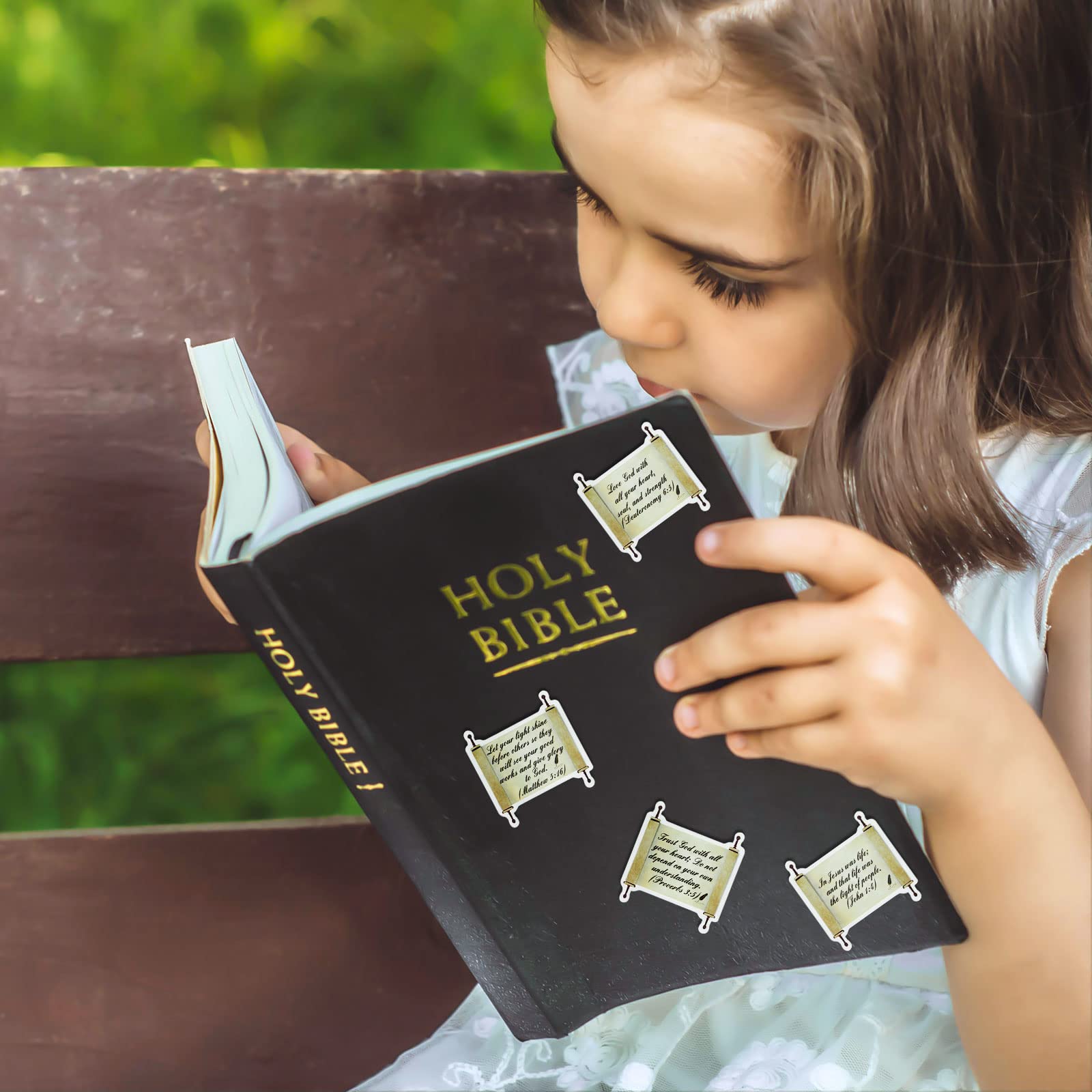 Bible Verse Stickers 408pcs - Christian Scripture Stickers for VBS, Sunday School & Card Making | Religious Journal Supplies