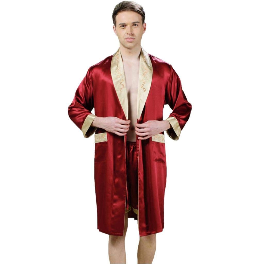 Forever Angel Men's 100% Silk Robe with Shorts - Luxury Bathrobe for Spa, Lounge & Gift - Soft Sleepwear for Relaxation at Home