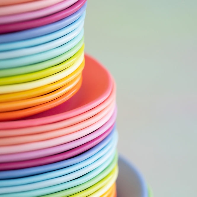 9-Piece Rainbow Melamine Plates Set - Durable & Colorful Dishware for Kids, Picnics, Parties & Outdoor Dining - BPA-Free & Shatterproof