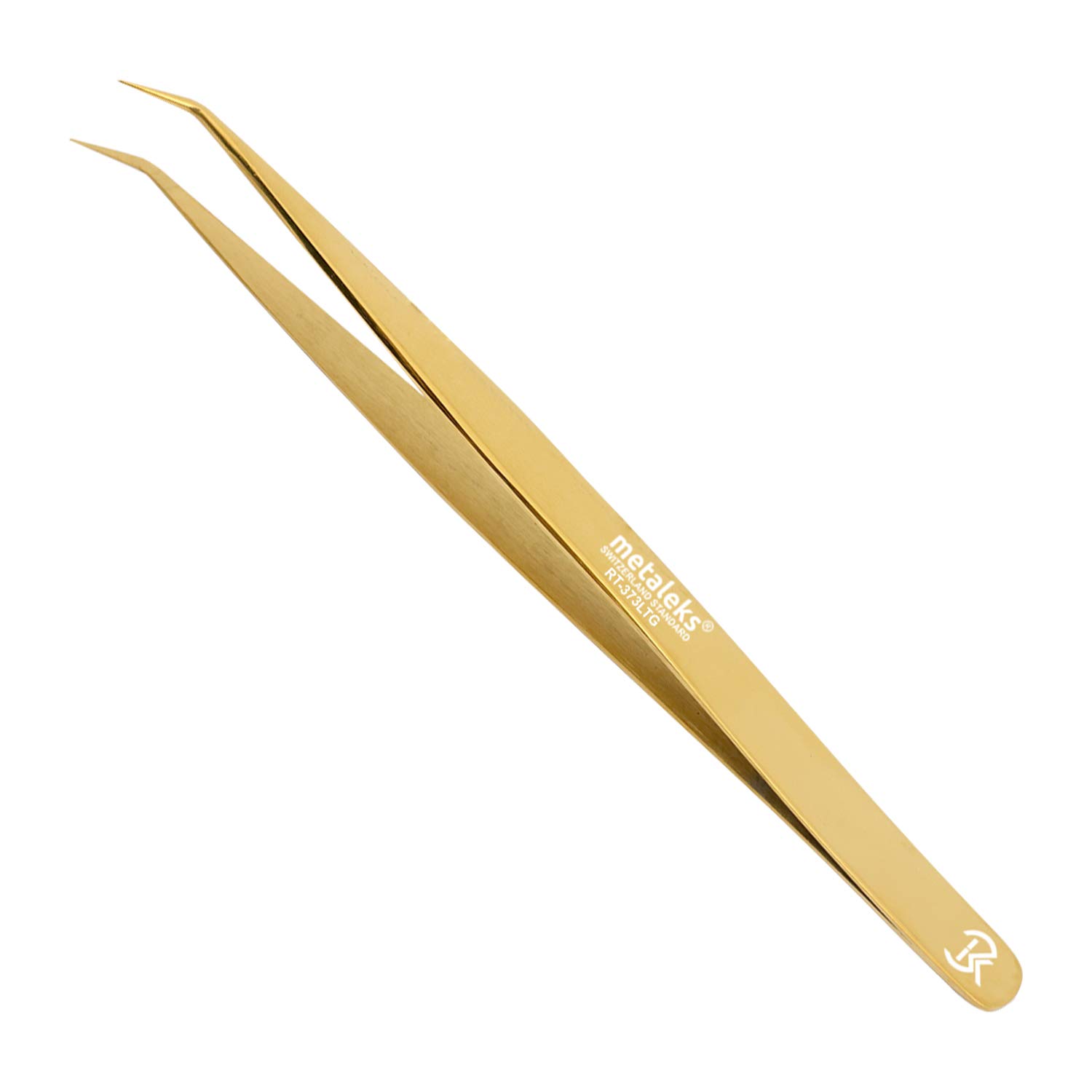 Professional 45° Angled Tip Super Straight Tweezers - Precision Eyelash & Eyebrow Tweezers for Grooming, Makeup, and DIY Crafts