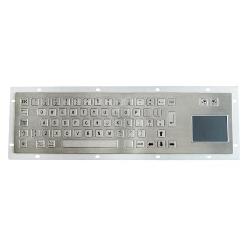 KBS PC BT Panel Mount Stainless Steel Keyboard with Touchpad - Wireless Bluetooth Keyboard for Industrial Computers, Kiosks, and Control Panels - Perfect for Harsh Environments and Heavy-Duty Use