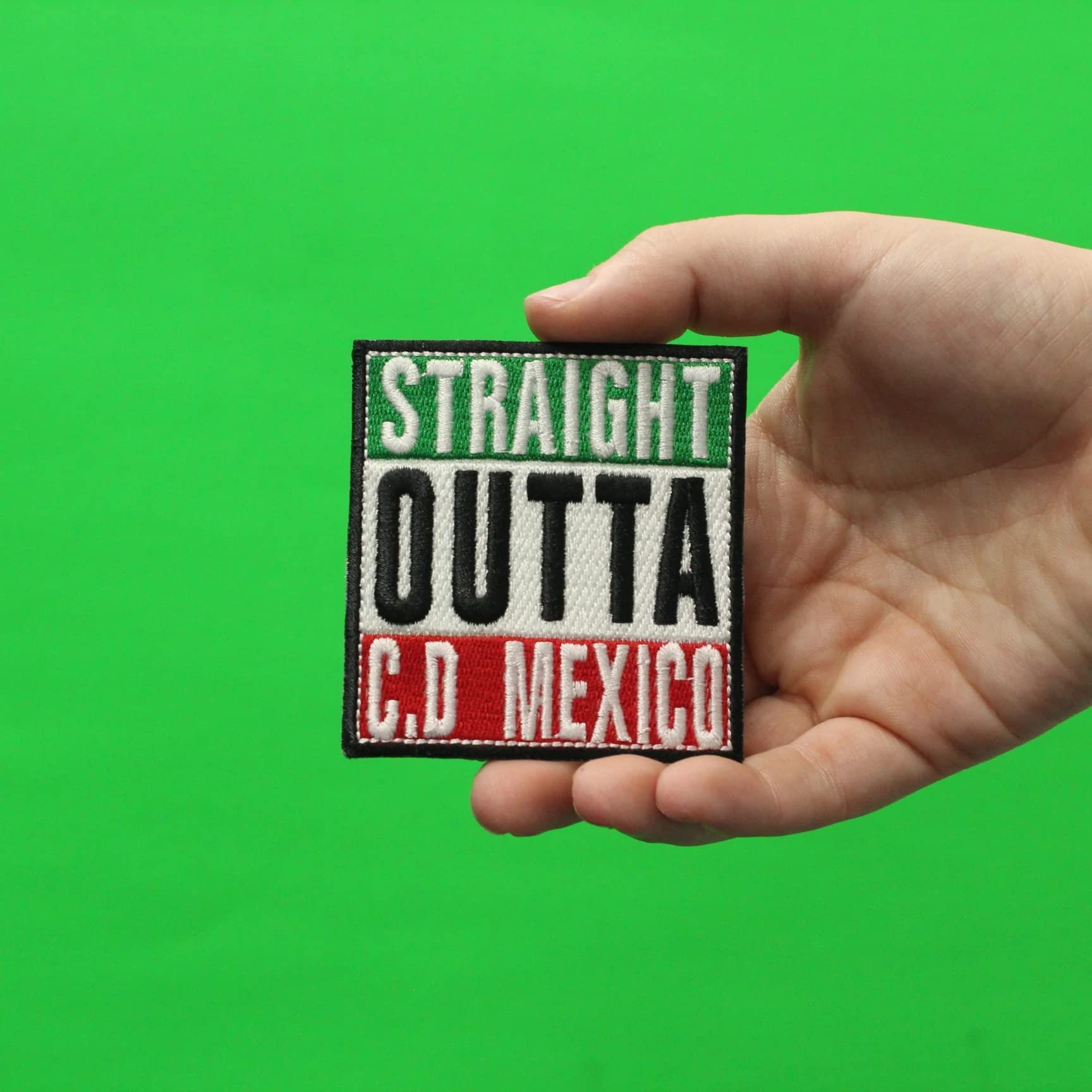 Straight Outta C.D Mexico City Embroidered Iron On Patch for Jackets, Bags & DIY Crafts - Vintage Style Sew-On Badge for Denim, Backpacks & Clothing Customization