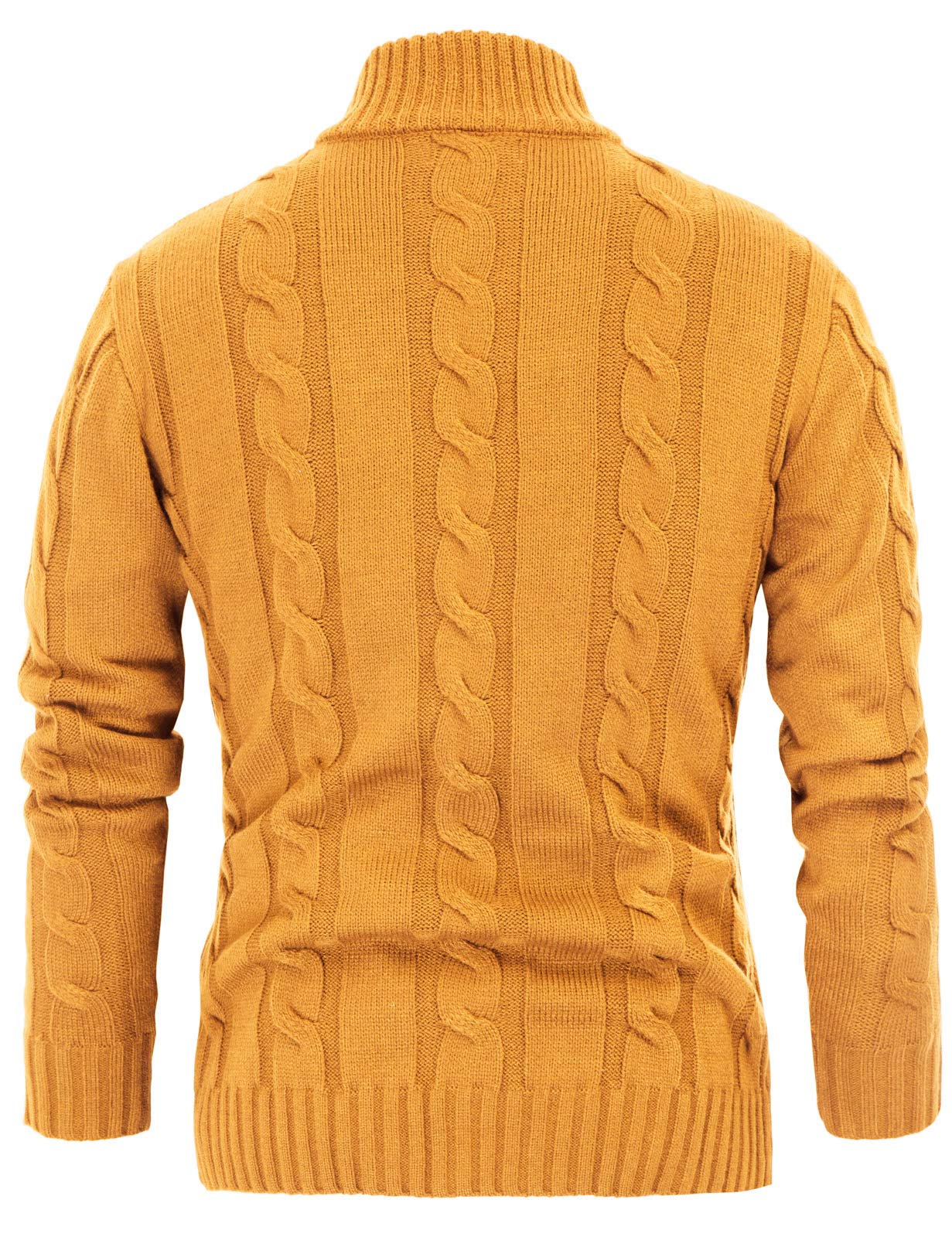 PJ PAUL JONES Men's Stand Collar Cable Knit Button Cardigan Sweater - Warm Winter Pullover for Office, Casual Outfits & Holiday Gatherings