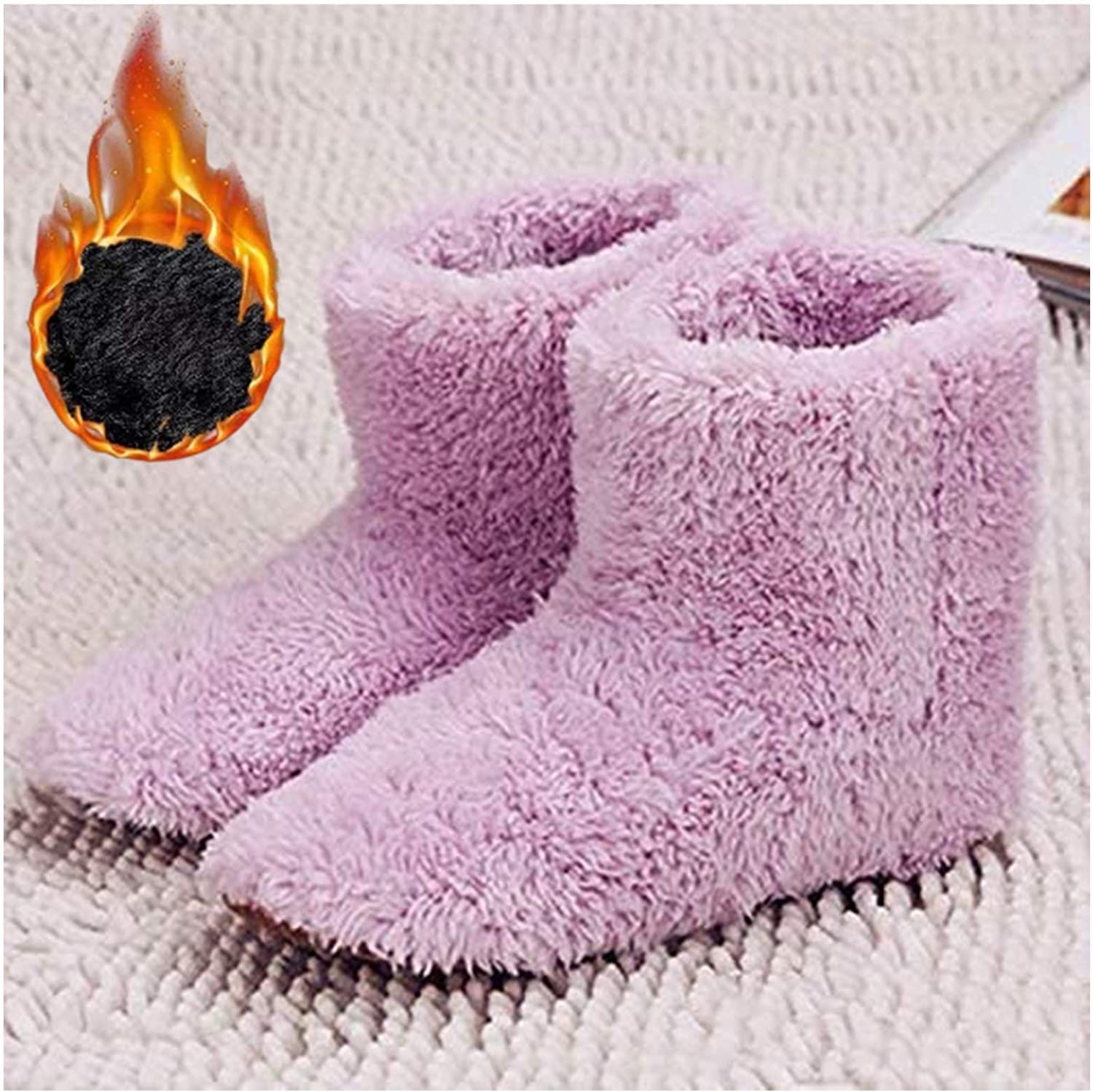 Rechargeable Heated Slippers for Men & Women - USB Electric Winter Booties with Plush Warmth, Washable Snow Boot Foot Warmers - Perfect for Cold Weather, Indoor/Outdoor Use, Home & Office Comfort