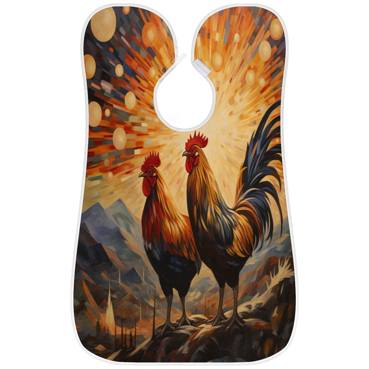 Men's Animal Rooster Star Beard Shaving Bib - Waterproof Hair Dye Apron for Barbers & Stylists - Sink Hair Catcher for Beard Trimming & Lineup - Perfect Gift for Grooming & Makeup Artists (Home Salon & Professional Use)