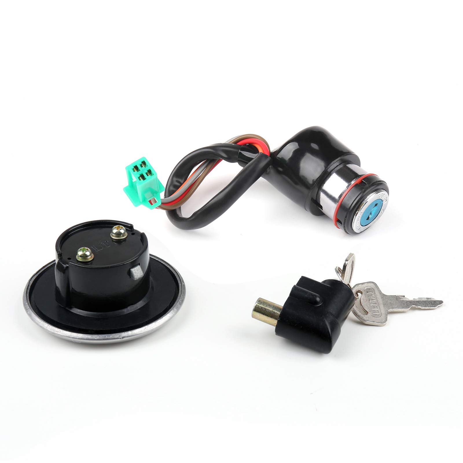 Suzuki GN125 1982-2001 Motorcycle Ignition Switch with Key & Fuel Gas Cap Lock Set - Replacement Ignition Switch Lock Key Kit for Easy Installation - Perfect for Off-Road, Commuting, and Motorcycle Maintenance
