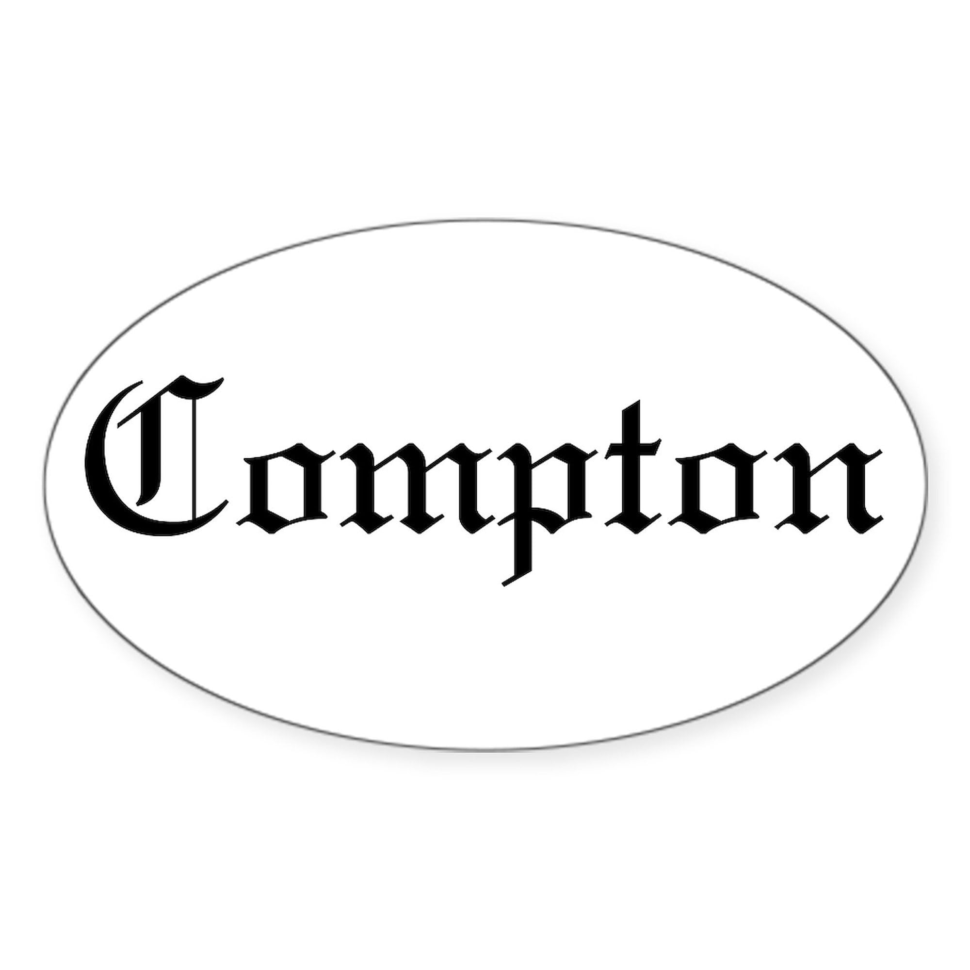 Compton Oval Car Bumper Sticker - Decal for Cars & Laptops