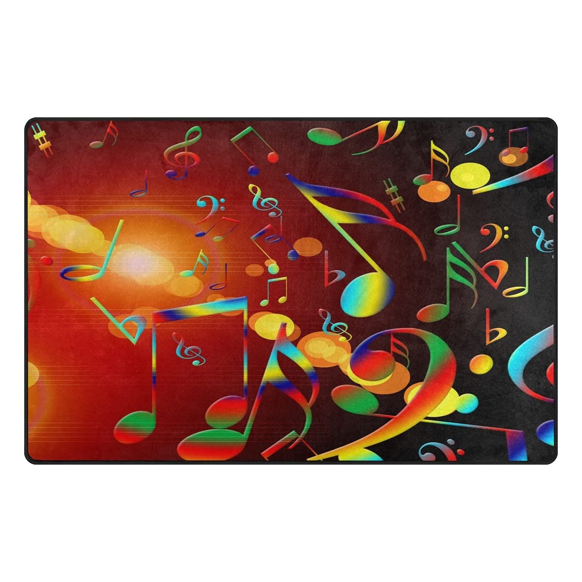 Music Treble Clef Sound Wave Area Rug - Ultra Soft Non-Slip Carpet for Bedroom, Living Room, Entryway - 31x20 Inch Musical Decor Rug for Home, Playroom & Bathroom - Perfect for Music Lovers & Kids Rooms