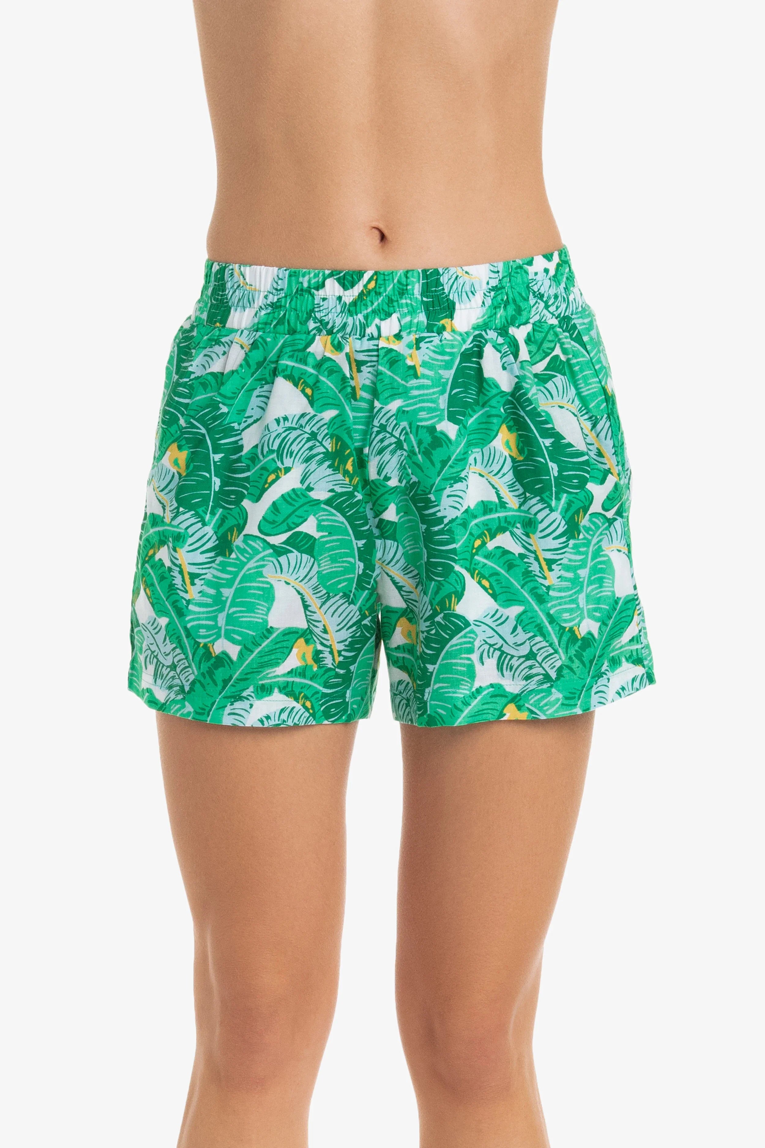 Lauren Short Sleeve Dress with Banana Leaf Print - Floral Summer Dress for Women - Perfect for Beach Vacation, Garden Party & Casual Outings