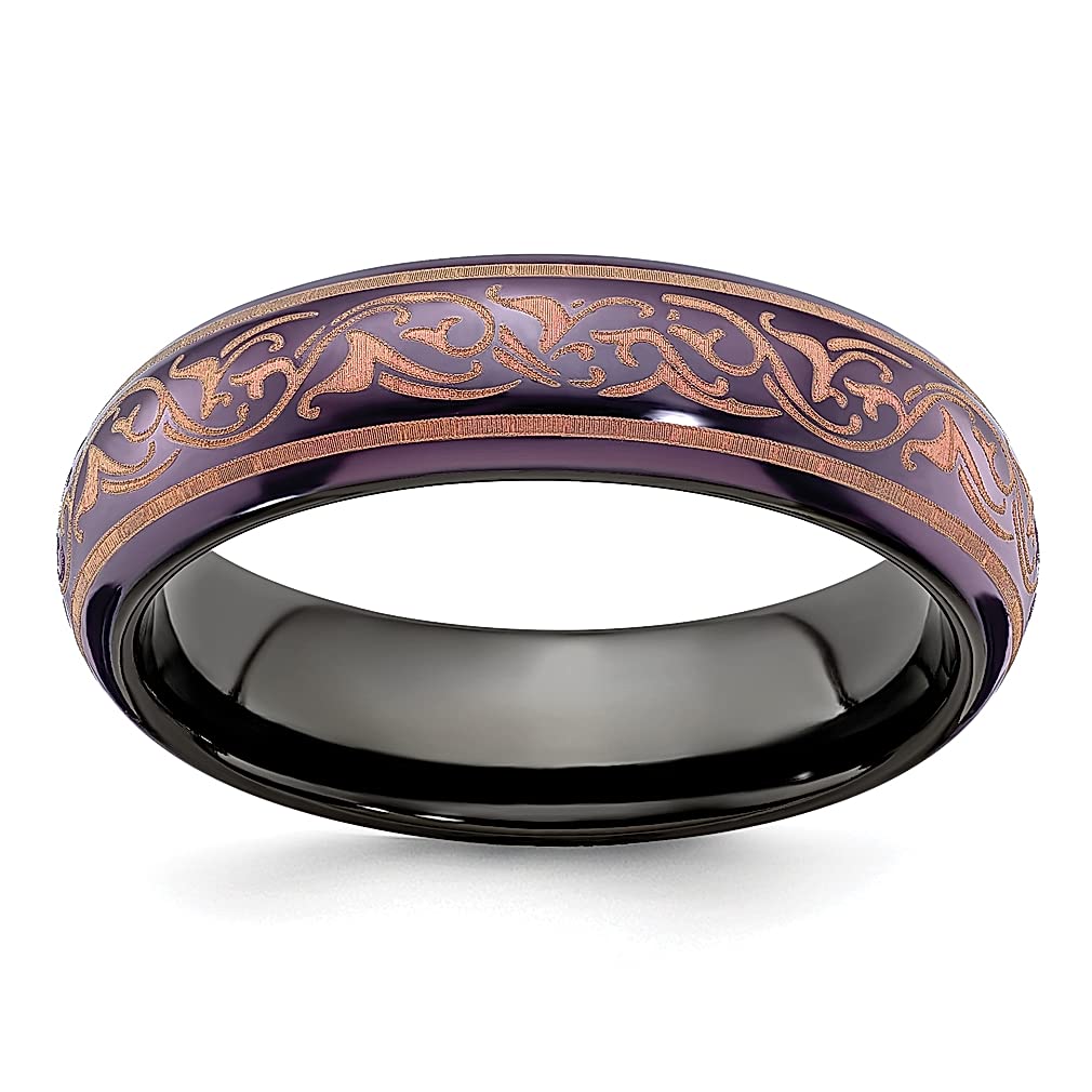 **Black Titanium Copper 6mm Band Ring for Men - Classic Wedding Ring, Fashion Jewelry Gift for Dad, Husband - Perfect for Anniversaries, Engagements & Special Occasions**