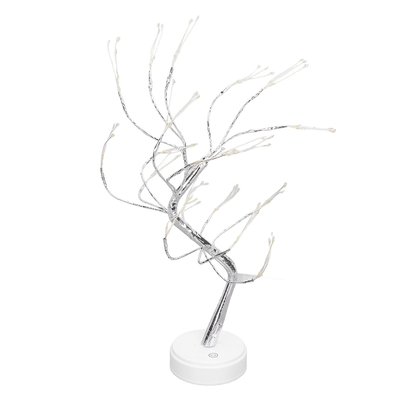 Decorative LED Copper Wire Bonsai Tree Light - Warm White 108 LEDs, DIY Desktop Lamp for Study Room, Office, Bedroom & Home Decor (Silver Branch)