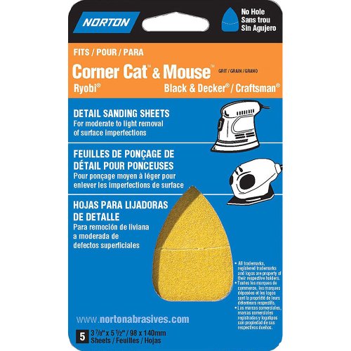 Norton 07660702705 Iron Shape Sanding Sheets - 5-Pack, 5-1/2