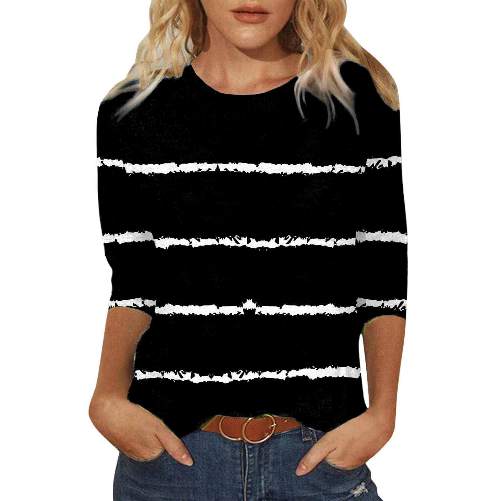 Women's Casual Long Sleeve Crew Neck T-Shirts - Mid Length Basic Tops Pack (3-Pack) - Perfect for Work, Lounge & Everyday Wear