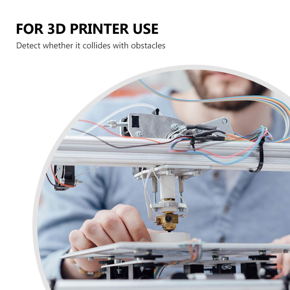 5pcs Robot Collision Sensor Module Kit with Cable - Compatible with 3D Printers, Robotics, and PC Boards | DIY Electronics Accessories for Automation Projects & Mechanical Prototyping