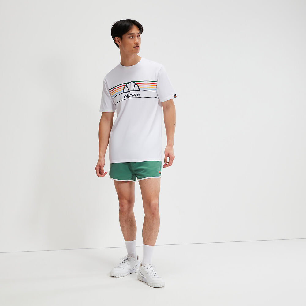 Ellesse Men's Lentamente White T-Shirt - Classic Cotton Crew Neck Tee for Casual Wear, Gym & Everyday Outfits